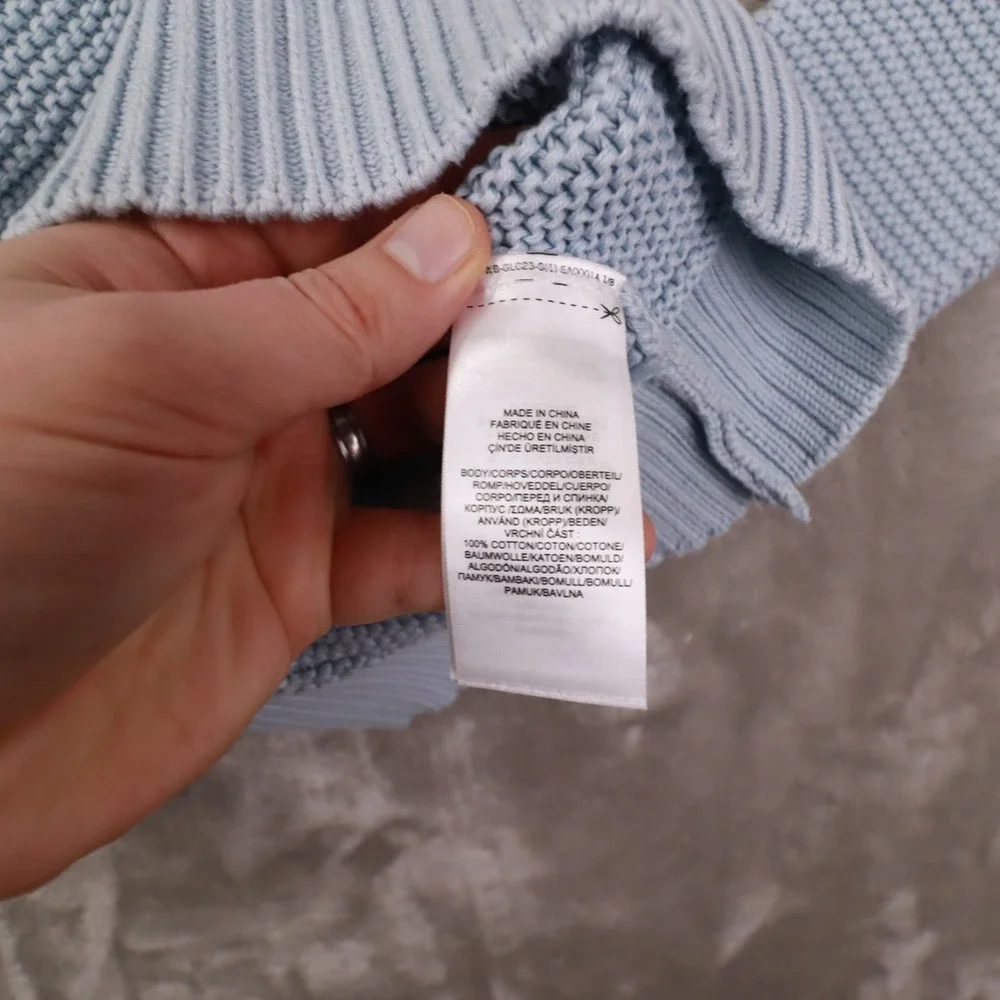 Lauren Ralph Lauren Knit Women's‎ Medium Long Sleeve Sweater Blue Boat Neck